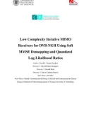 Master thesis: Low complexity iterative MIMO receivers for DVB-NGH using soft MMSE demapping and quantized log-likelihood ratios