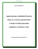 Đề tài Approximating a bandlimited function using very coarsely quantized data: A family of stable sigma-delta modulators of arbitrary order 