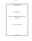 Luận văn Thạc sĩ Luật học: Nội quy lao động theo pháp luật Việt Nam