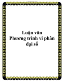 Luận văn đề tài : Phương trình vi phân đại số