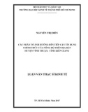 Luận văn Thạc sĩ Kinh tế: Các nhân tố ảnh hưởng đến tiếp cận tín dụng chính thức của nông hộ trên địa bàn huyện Vĩnh Thuận, tỉnh Kiên Giang