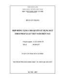 Luận văn Thạc sĩ Luật học: Hợp đồng tặng cho quyền sử dụng đất theo pháp luật Việt Nam hiện nay