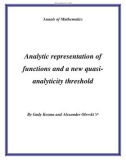 Đề tài Analytic representation of functions and a new quasianalyticity threshold 