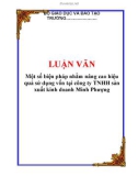 LUẬN VĂN: Một số biện pháp nhằm nâng cao hiệu quả sử dụng vốn tại công ty TNHH sản xuất kinh doanh Minh Phượng