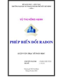 Luận văn Thạc sĩ Toán học: Phép biến đổi Radon