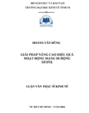 Luận văn Thạc sĩ Kinh tế: Giải pháp nâng cao hiệu quả hoạt động mạng di động Sfone