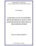 Luận văn Thạc sĩ Kinh tế: Lượng hóa các yếu tố ảnh hưởng đến quyết định mua chung cư để ở dành cho người thu nhập thấp tại Thành phố Hồ Chí Minh