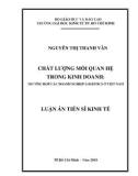 Luận án tiến sĩ Kinh tế: Chất lượng mối quan hệ trong kinh doanh: Trường hợp các doanh nghiệp logistics ở Việt Nam