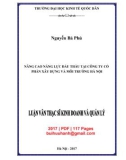 Luận văn Thạc sĩ Kinh doanh và quản lý: Nâng cao năng lực đấu thầu tại Công ty cổ phần Xây dựng và Môi trường Hà Nội