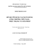 Luận văn: RỦI RO TÍN DỤNG TẠI NGÂN HÀNG CÔNG THƯƠNG VIỆT NAM – THỰC TRẠNG VÀ GIẢI PHÁP