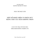 Luận văn Thạc sĩ Toán học: Một số khái niệm vi phân suy rộng cho các hàm không trơn