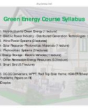 Green Energy Course Syllabus