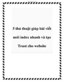 5 thủ thuật giúp bài viết mới index nhanh và tạo Trust cho website