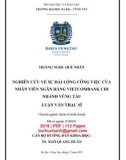 Luận văn Thạc sĩ Quản trị kinh doanh: Nghiên cứu về sự hài lòng công việc của nhân viên Ngân hàng Vietcombank chi nhánh Vũng Tàu