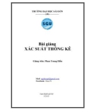 Bài giảng Xác suất thống kê - Trường ĐH Sài Gòn