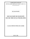 Luận án Tiến sĩ Công tác xã hội: Đào tạo nghề cho thanh niên dân tộc thiểu số tại tỉnh Hòa Bình