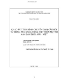 Tóm tắt Luận văn Thạc sĩ: Khảo sát tình hình chuyển dịch câu hỏi từ tiếng Anh sang tiếng Việt trên một số văn bản dịch Anh – Việt