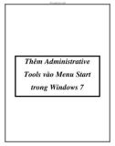 Thêm Administrative Tools vào Menu Start trong Windows 7