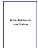 14 dòng lệnh hữu ích trong Windows