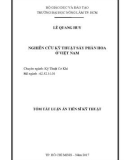 Tóm tắt Luận án tiến sĩ Kỹ thuật: Nghiên cứu kỹ thuật sấy phấn hoa ở Việt Nam