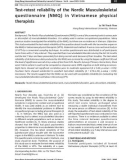 Test-retest reliability of the Nordic Musculoskeletal questionnaire (NMQ) in Vietnamese physical therapists