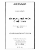 Luận văn Thạc sĩ Kinh tế Chính trị: Tín dụng nhà nước ở Việt Nam