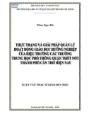 Luận văn Thạc sĩ Giáo dục học: Thực trạng và giải pháp quản lý hoạt động giáo dục hướng nghiệp của hiệu trưởng các trường trung học phổ thông quận Thốt Nốt thành phố Cần Thơ hiện nay