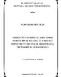 Luận văn Thạc sĩ Kinh tế: Nghiên cứu tác động của chất lượng website đến sự hài lõng và ý định đặt phòng trực tuyến của du khách Tp.HCM: Trường hợp du lịch homestay