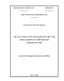 Luận văn Thạc sĩ Quản lý công: Quản lý Nhà nước về giải quyết việc làm cho lao động nữ trên địa bàn tỉnh Quảng Trị