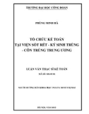 Luận văn Thạc sĩ Kế toán: Tổ chức kế toán tại Viện Sốt rét – Ký sinh trùng – Côn trùng Trung ương