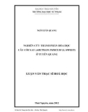 Luận văn Thạc sĩ Khoa học: Nghiên cứu thành phần hóa học cây Cối xay (Abutilon Indicum (L) Sweet) Ở Tuyên Quang