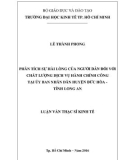 Luận văn Thạc sĩ Kinh tế: Phân tích sự hài lòng của người dân đối với chất lượng dịch vụ hành chính công tại UBND Huyện Đức Hòa – Tỉnh Long An