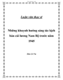 Luận văn thạc sĩ Những khuynh hướng sáng tác kịch bản cải lương Nam Bộ trước năm 1945 