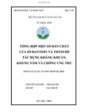 Tóm tắt luận án Tiến sĩ Dược học: Tổng hợp một số dẫn chất của Hydantoin và thăm dò tác dụng kháng khuẩn, kháng nấm và chống ung thư