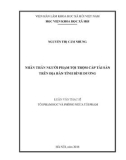 Luận văn Thạc sĩ Luật học: Nhân thân người phạm tội trộm cắp tài sản trên địa bàn tỉnh Bình Dương