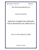 Luận văn Thạc sĩ Quản lý công: Năng lực cán bộ Ủy ban nhân dân cấp xã, huyện Bát Xát, tỉnh Lào Cai