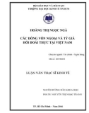 Luận văn Thạc sĩ Kinh tế: Các dòng vốn ngoại và tỷ giá hối đoái thực tại Việt Nam