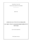 Luận văn Thạc sĩ Kinh tế: Đánh giá các yếu tố tác động đến cấu trúc vốn của doanh nghiệp niêm yết ở Việt Nam