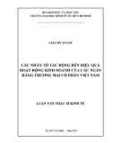 Luận văn Thạc sĩ Kinh tế: Các nhân tố tác động đến hiệu quả hoạt động kinh doanh của các ngân hàng thương mại cổ phần Việt Nam