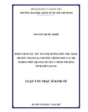 Luận văn Thạc sĩ Kinh tế: Phân tích các yếu tố ảnh hưởng đến thu nhập hộ dân tham gia chương trình cho vay hộ nghèo trên địa bàn huyện U Minh Thượng tỉnh Kiên Giang