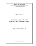 Luận văn Thạc sĩ Kinh tế: Phân tích và dự báo tài chính Công ty cổ phần Sonadezi Châu Đức