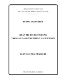 Luận văn Thạc sĩ Kinh tế: Quản trị rủi ro tín dụng tại Ngân hàng Thương mại cổ phần Hàng Hải Việt Nam