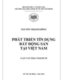 Luận văn Thạc sĩ Kinh tế: Phát triển tín dụng bất động sản tại Việt Nam