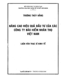 Luận văn Thạc sĩ Kinh tế: Nâng cao hiệu quả đầu tư của các công ty bảo hiểm nhân thọ Việt Nam