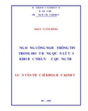 Luận văn Thạc sĩ Khoa học kinh tế: Ứng dụng công nghệ thông tin trong hoạt động quản lý tại Kho bạc Nhà nước Quảng Trị