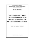 HOÀN THIỆN HOẠT ĐỘNG THANH TOÁN KHÔNG DÙNG TIỀN MẶT QUA NGÂN HÀNG TẠI THÀNH PHỐ HỒ CHÍ MINH