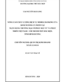 Luận văn Thạc sĩ Quản trị kinh doanh: Nâng cao chất lượng dịch vụ Mobile banking của khách hàng cá nhân tại Ngân hàng thương mại cổ phần Đầu tư và Phát triển Việt Nam – Chi nhánh Thủ Dầu Một, tỉnh Bình Dương