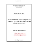Luận văn Thạc sĩ Kế toán: Hoàn thiện kiểm soát nội bộ chi phí sản xuất tại Công ty cổ phần Cơ khí và Lắp máy Đại Hãn