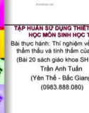 Bài thực hành: Thí nghiệm về sự thẩm thấu và tính thấm của tế bào