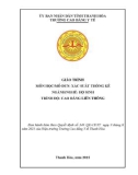 Giáo trình Xác suất thống kê (Ngành: Hộ sinh - Trình độ: Cao đẳng liên thông) - Trường Cao đẳng Y tế Thanh Hoá